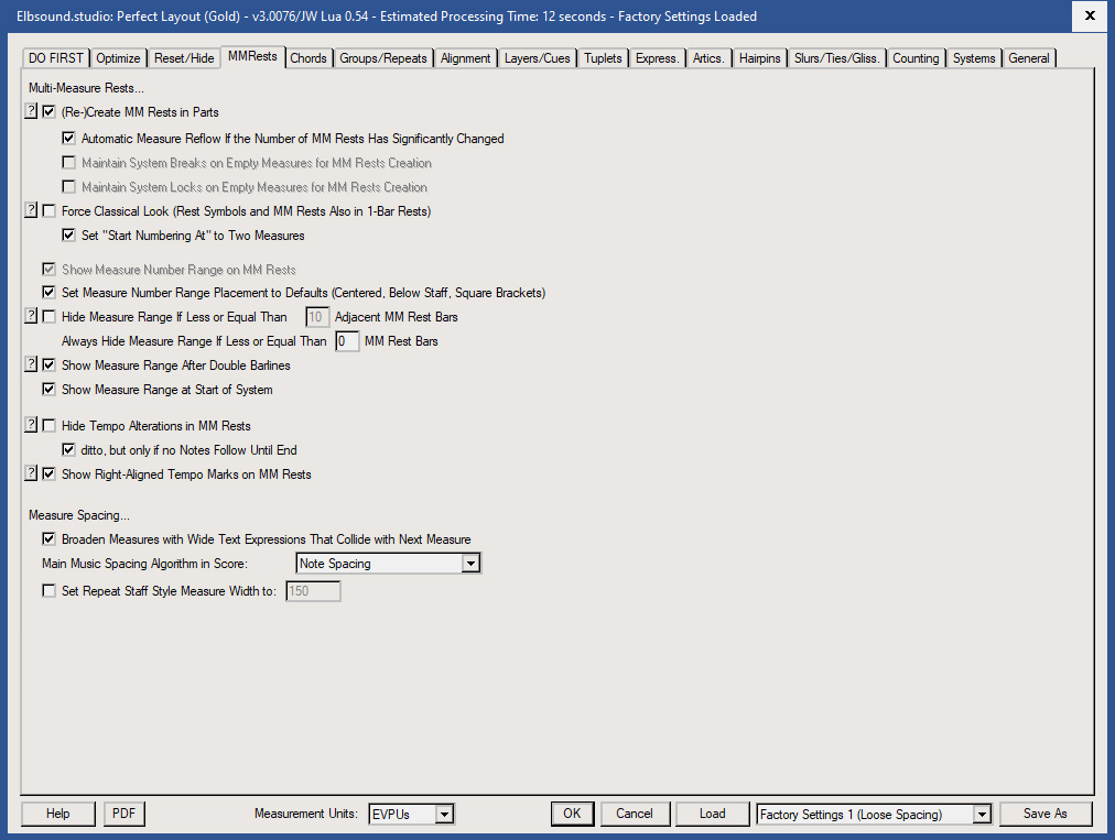 Perfect Layout: Settings Multi-Measure Rests